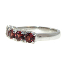 Load image into Gallery viewer, 5 Stone Round Garnet Ring in 14k White Gold
