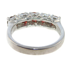 Load image into Gallery viewer, 5 Stone Round Garnet Ring in 14k White Gold
