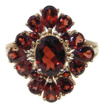 Load image into Gallery viewer, Cluster Garnet Ring in 14k Yellow Gold
