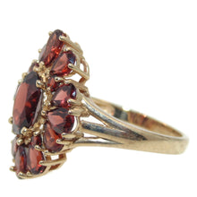 Load image into Gallery viewer, Cluster Garnet Ring in 14k Yellow Gold
