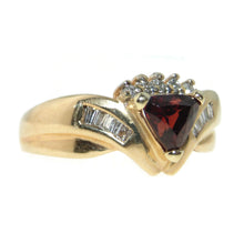 Load image into Gallery viewer, Estate Natural Garnet Statement Diamond Ring in 14k Yellow Gold

