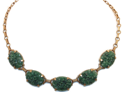 Jade & BEaded Necklace in 14k Yellow Gold