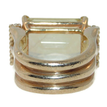 Load image into Gallery viewer, Men&#39;s Estate 14k Yellow Gold Lemon Quartz and Diamond Statement Ring

