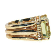 Load image into Gallery viewer, Men&#39;s Estate 14k Yellow Gold Lemon Quartz and Diamond Statement Ring

