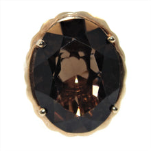 Load image into Gallery viewer, Estate Smokey Topaz Oval Ring with Scalloped Detail in 14k Yellow Gold
