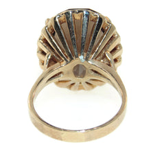Load image into Gallery viewer, Estate Smokey Topaz Oval Ring with Scalloped Detail in 14k Yellow Gold
