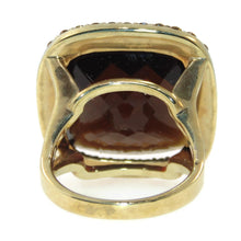 Load image into Gallery viewer, Custom-Made 14k Yellow Gold Smokey Quartz Ring with a Diamond Halo

