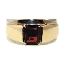 Load image into Gallery viewer, Vintage Natural Garnet Statement Two Tone Ring in 14k Yellow and White Gold
