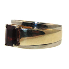 Load image into Gallery viewer, Vintage Natural Garnet Statement Two Tone Ring in 14k Yellow and White Gold
