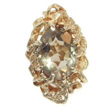Load image into Gallery viewer, Nature Inspired Tree Branch Citrine Quartz 14k Yellow Gold Estate Statement Ring
