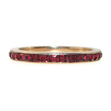 Load image into Gallery viewer, Vintage Natural Garnet Eternity Band Ring in Gold Platted 12k Yellow Gold
