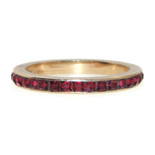 Load image into Gallery viewer, Vintage Natural Garnet Eternity Band Ring in Gold Platted 12k Yellow Gold
