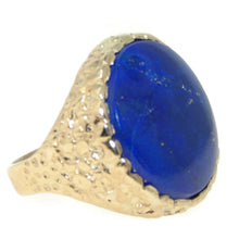 Load image into Gallery viewer, Vintage Lapis Lazuli Statement Ring in 14k Yellow Gold
