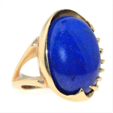 Load image into Gallery viewer, Lapis Lazuli Statement Ring in 14k Yellow Gold
