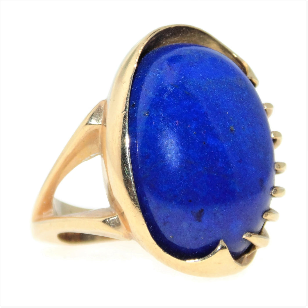 Lapis Lazuli Statement Ring in 14k Yellow Gold