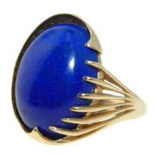 Load image into Gallery viewer, Estate Lapis Lazuli Statement Ring in 14k Yellow Gold
