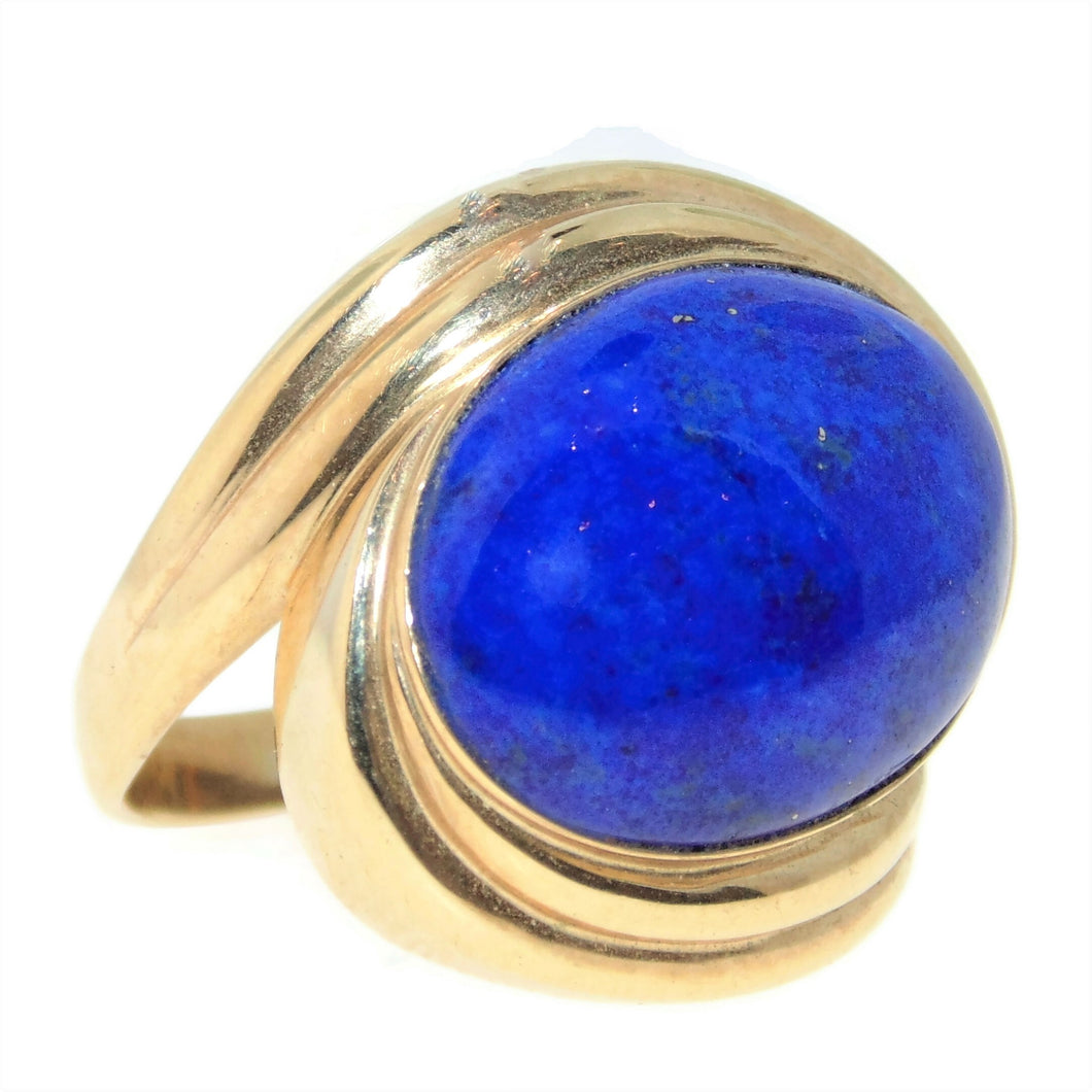 Estate Lapis Lazuli Wrap Ring in 14k Yellow Gold
