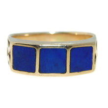 Load image into Gallery viewer, Vintage Lapis Lazuli Pinky Ring in 14k Yellow Gold
