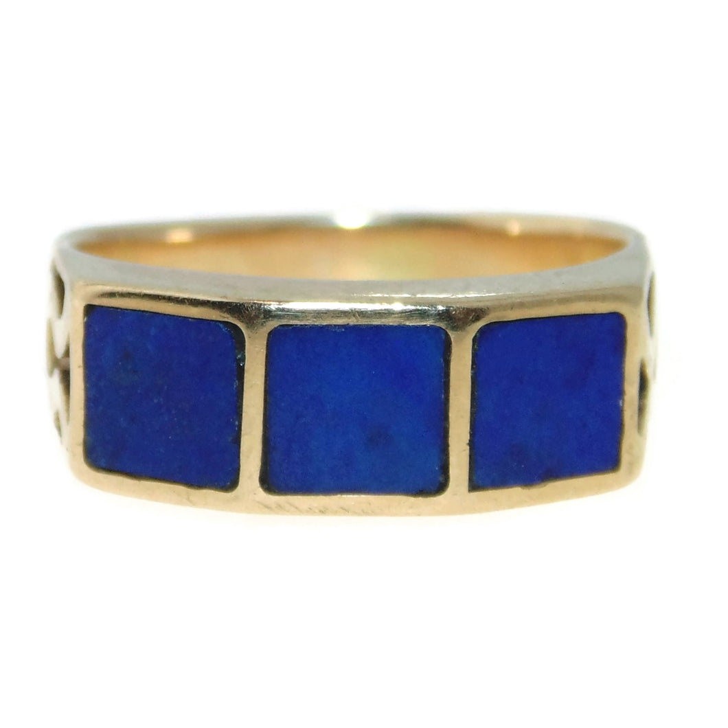 Vintage Lapis Lazuli Pinky Ring in 14k Yellow Gold