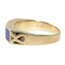 Load image into Gallery viewer, Vintage Lapis Lazuli Pinky Ring in 14k Yellow Gold
