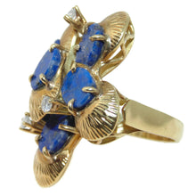 Load image into Gallery viewer, Vintage Lapis Lazuli Diamond in 14k Yellow Gold
