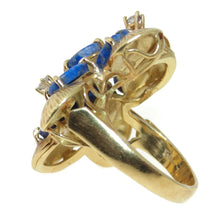 Load image into Gallery viewer, Vintage Lapis Lazuli Diamond in 14k Yellow Gold
