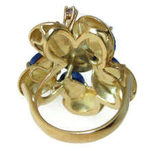 Load image into Gallery viewer, Vintage Lapis Lazuli Diamond in 14k Yellow Gold
