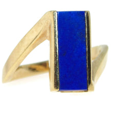 Load image into Gallery viewer, Estate Lapis Lazuli Ring in 14k Yellow Gold
