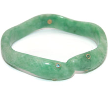 Load image into Gallery viewer, Estate Jade Carved Snake Statement One Piece Bracelet

