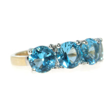 Load image into Gallery viewer, Estate Blue Topaz Ring in 14k Yellow Gold and White Gold
