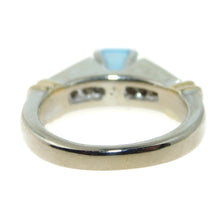 Load image into Gallery viewer, Estate Blue Princess Cut Topaz Diamond Ring in 14k White and Yellow Gold
