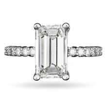 Load image into Gallery viewer, Custom-Made Emerald Cut Diamond Ring in Platinum
