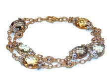 Load image into Gallery viewer, 14k Yellow Gold Multicolor Briolette Cut Topaz and Diamond Bracelet
