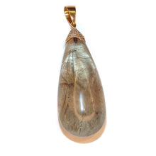 Load image into Gallery viewer, Rutilated Quartz Pendant with a Diamond Bale in 14k Yellow Gold
