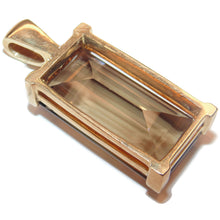Load image into Gallery viewer, Classic Lines Smokey Quartz Rectangular Pendant in 14k Yellow Gold
