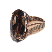 Load image into Gallery viewer, Estate Oval Topaz Ring With Beaded Detail in 14k Yellow Gold

