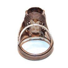 Load image into Gallery viewer, Estate Oval Topaz Ring With Beaded Detail in 14k Yellow Gold
