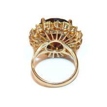 Load image into Gallery viewer, Statement 14k Yellow Gold Smokey Topaz Ring with Citrine Halo
