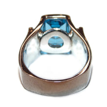 Load image into Gallery viewer, Custom-Made Men&#39;s Blue Topaz and Diamond Ring in Platinum
