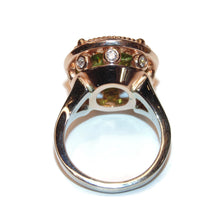 Load image into Gallery viewer, Custom-Made Peridot and Diamond Ring in 14k Rose and White Gold
