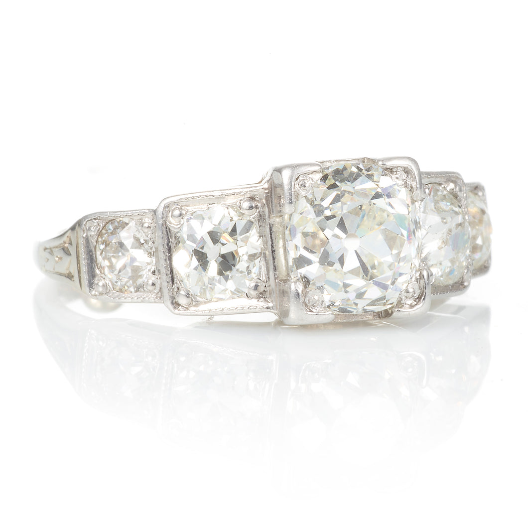 Vintage 14k White Gold Diamond Ring
