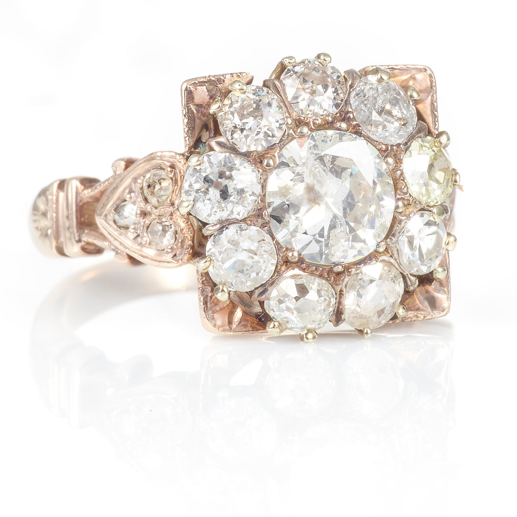 Vintage 14k Rose Gold Diamond Ring