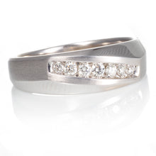 Load image into Gallery viewer, White Gold Men&#39;s Channel Set Diamond Ring
