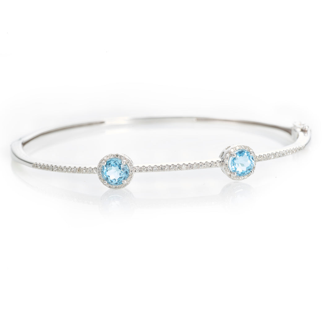 London Blue topaz and Diamond Bracelet | Jill Duzan Jewelry