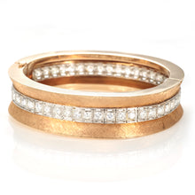 Load image into Gallery viewer, Platinum and 14k Yellow Gold Diamond Bangle with Florentine
