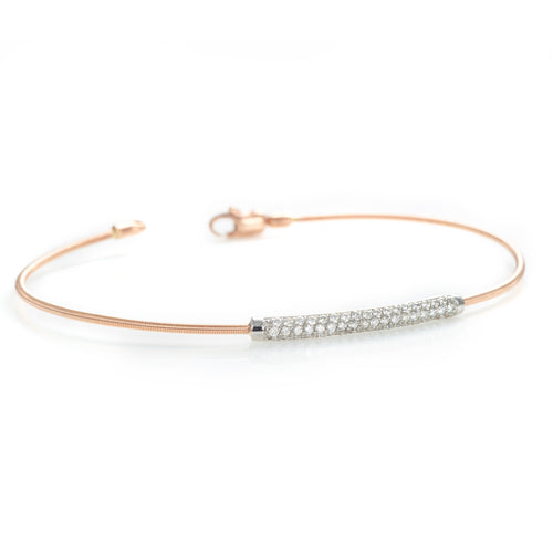 Rose and White Gold Flex-Wire Diamond Bracelet