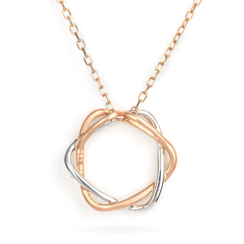 Intertwined Circle Pendant with a Satin Finish