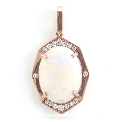 Australian Opal Pendant with Accent Diamonds