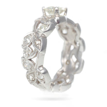 Load image into Gallery viewer, Vintage Estate Diamond Ring with Floral Design in Platinum
