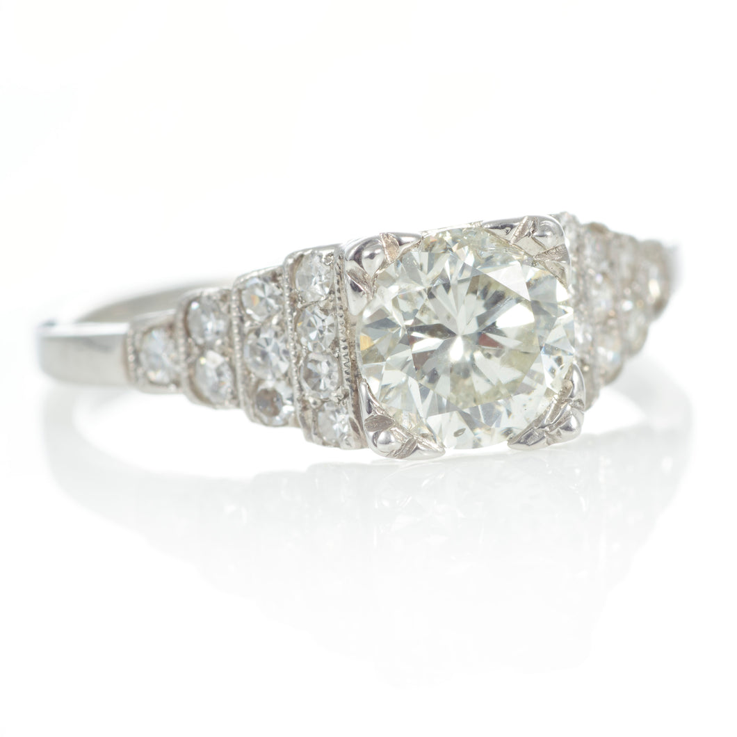 Vintage Platinum Diamond Engagement Ring